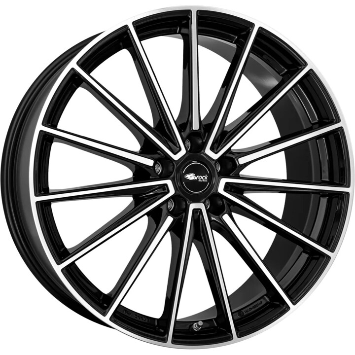 Brock - B43 schwarz glanz front-poliert 8.5x21 ET30 - LK5/112 ML66.6 | ROUGHBULL RACING