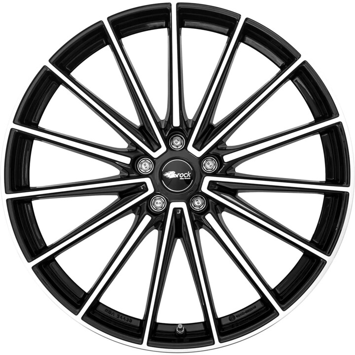 Brock - B43 schwarz glanz front-poliert 9x20 ET42 - LK5/112 ML57.1 | ROUGHBULL RACING