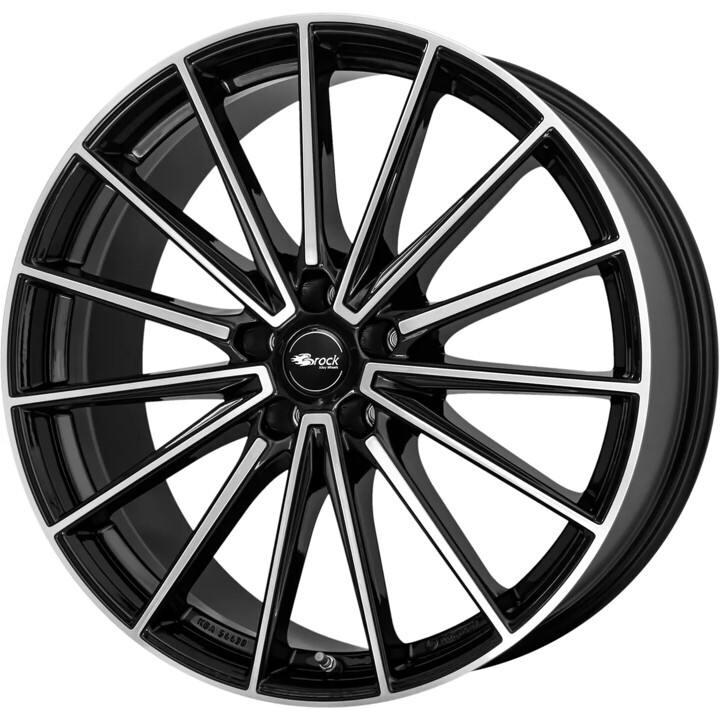 Brock - B43 schwarz glanz front-poliert 9.5x21 ET40 - LK5/120 ML64.1 | ROUGHBULL RACING