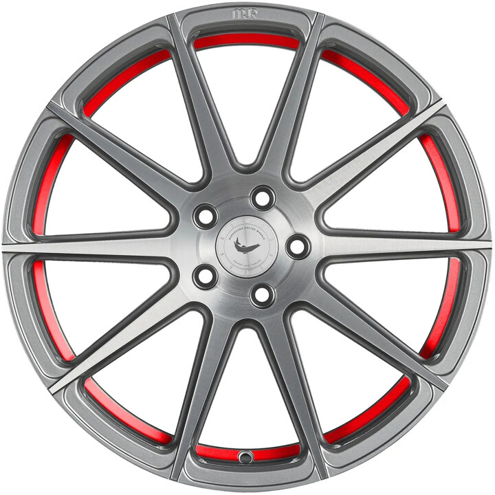 Barracuda - Project 2.0 silver brushed / Undercut Color Trim rot 9.5x22 ET35 - LK5/114.3 ML73.1 | ROUGHBULL RACING