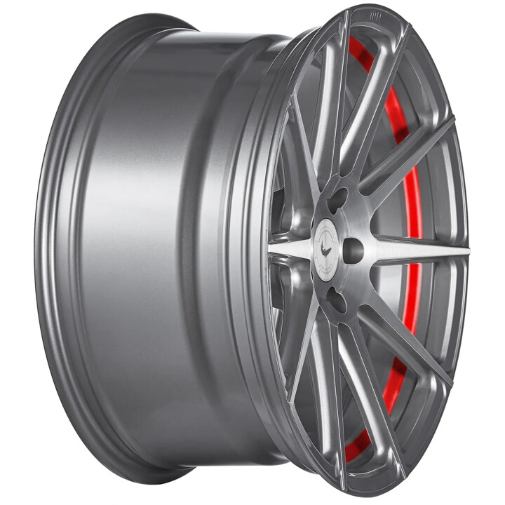 Barracuda - Project 2.0 silver brushed / Undercut Color Trim rot 9.5x22 ET25 - LK5/112 ML73.1 | ROUGHBULL RACING