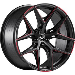 Barracuda - Razzer mattblack red PureSports gefräst 8.5x19 ET40 - LK5/108 ML73.1 | ROUGHBULL RACING