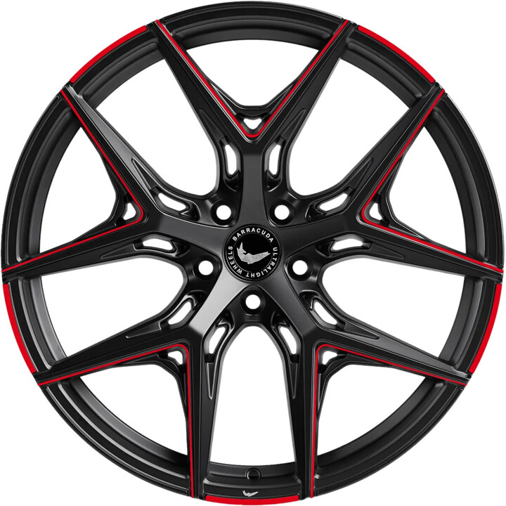 Barracuda - Razzer mattblack red PureSports gefräst 10x20 ET35 - LK5/112 ML73.1 | ROUGHBULL RACING