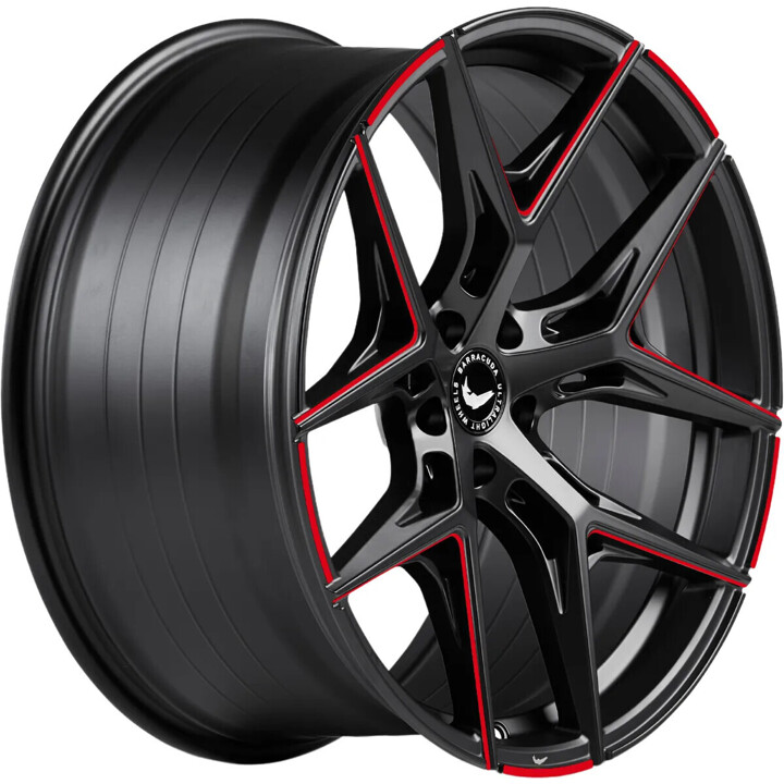 Barracuda - Razzer mattblack red PureSports gefräst 10.5x22 ET35 - LK5/112 ML73.1 | ROUGHBULL RACING