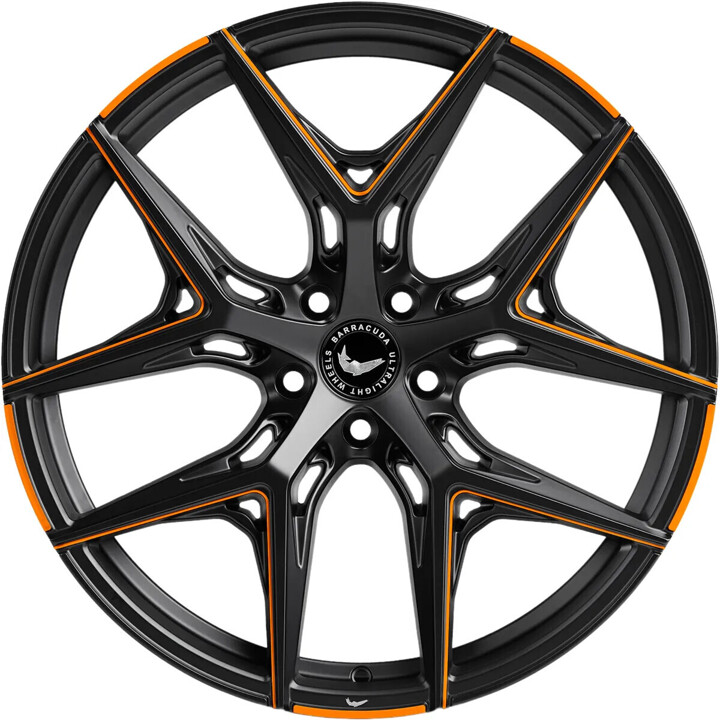 Barracuda - Razzer mattblack orange PureSports gefräst 8.5x20 ET38 - LK5/112 ML73.1 | ROUGHBULL RACING