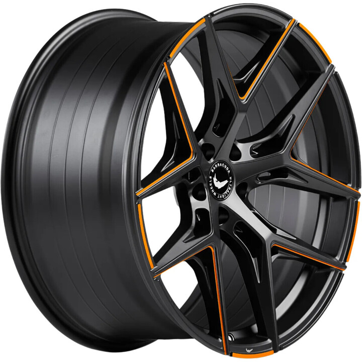 Barracuda - Razzer mattblack orange PureSports gefräst 8.5x20 ET43 - LK5/112 ML73.1 | ROUGHBULL RACING
