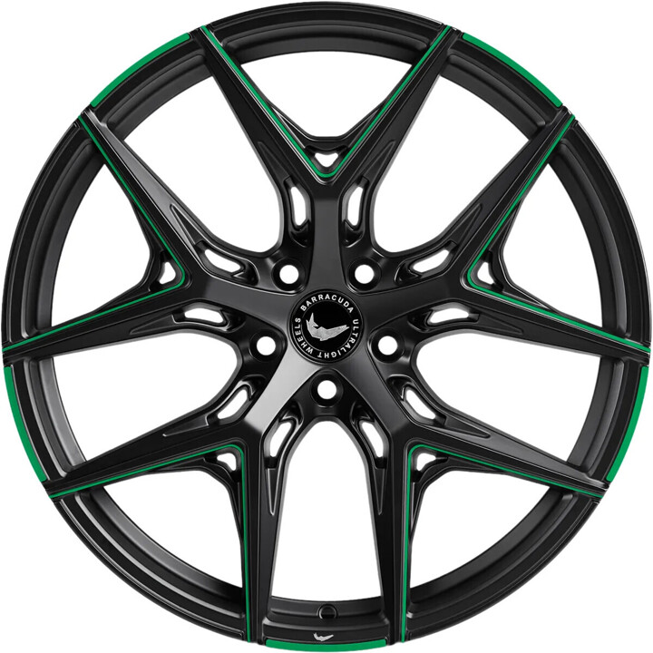 Barracuda - Razzer mattblack green PureSports gefräst 8.5x19 ET43 - LK5/112 ML73.1 | ROUGHBULL RACING