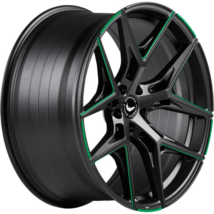 Barracuda - Razzer mattblack green PureSports gefräst 8.5x20 ET27 - LK5/112 ML73.1 | ROUGHBULL RACING