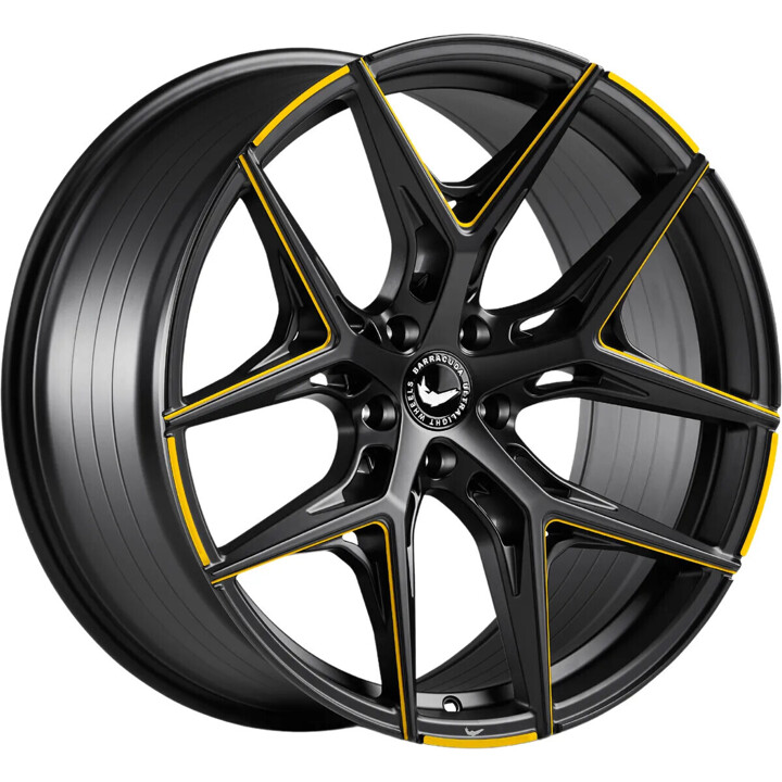 Barracuda - Razzer mattblack yellowgold PureSports gefräst 8.5x20 ET27 - LK5/112 ML73.1 | ROUGHBULL RACING