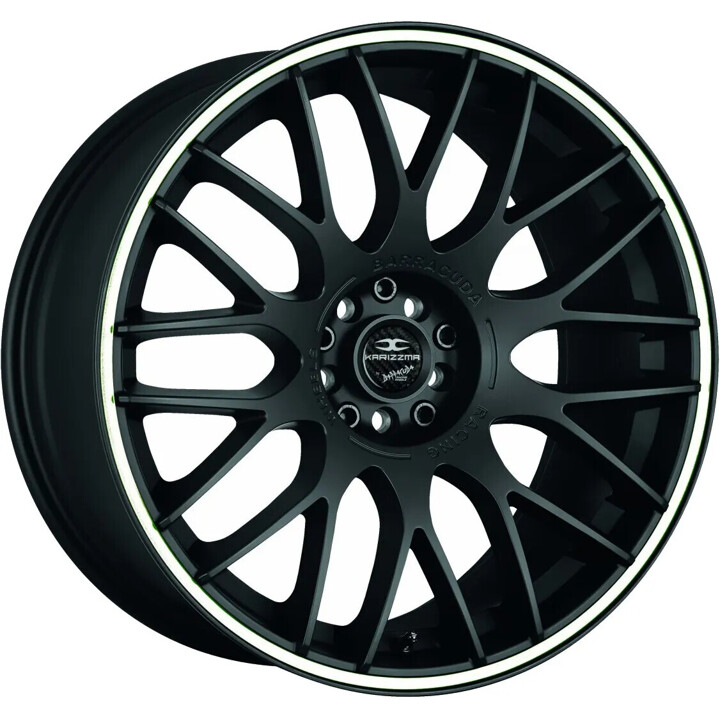 Barracuda - Karizzma mattblack PureSports / Color Trim weiss 10.5x20 ET40 - LK5/114.3 ML73.1 | ROUGHBULL RACING