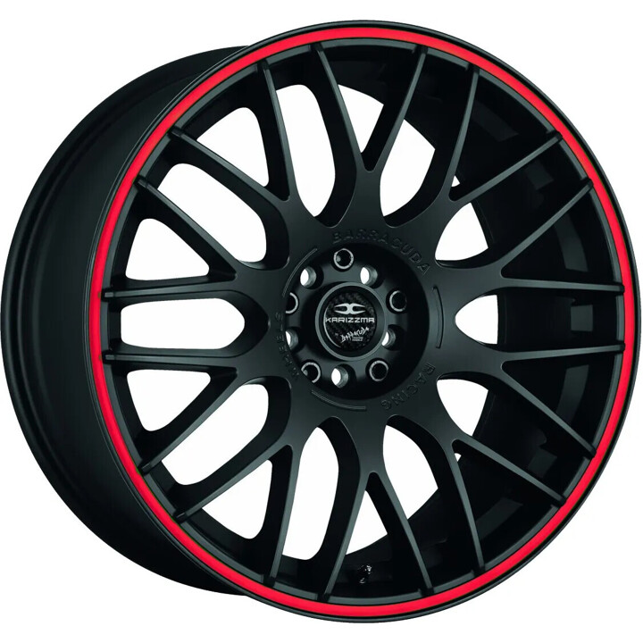 Barracuda - Karizzma mattblack PureSports / Color Trim rot 8x18 ET40 - LK5/114.3 ML73.1 | ROUGHBULL RACING