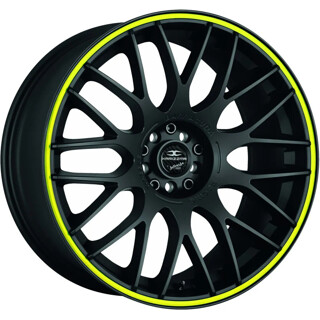 Barracuda - Karizzma mattblack PureSports / Color Trim gelb - DS10 10.5x20 ET35 - LK5/120 ML74.1 | ROUGHBULL RACING