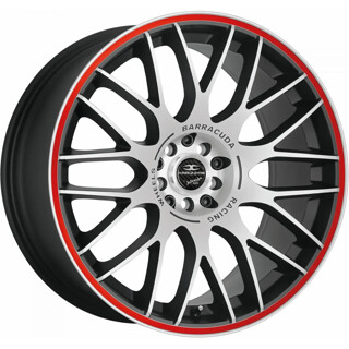 Barracuda - Karizzma mattblack-polished / Color Trim rot 8.5x19 ET40 - LK5/114.3 ML73.1 | ROUGHBULL RACING