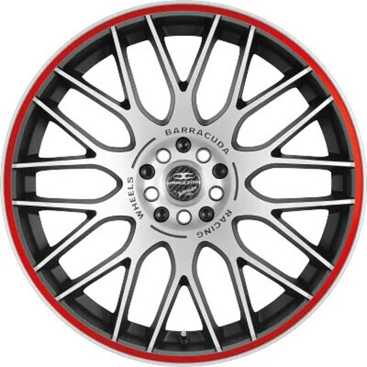 Barracuda - Karizzma mattblack-polished / Color Trim rot 8x18 ET32 - LK5/100 ML73.1 | ROUGHBULL RACING