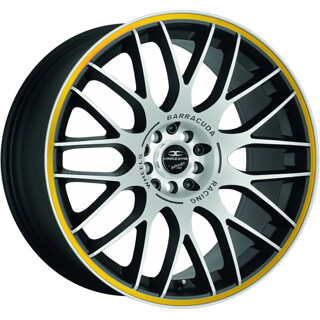 Barracuda - Karizzma mattblack-polished / Color Trim gelb 8x18 ET35 - LK5/120 ML72.6 | ROUGHBULL RACING