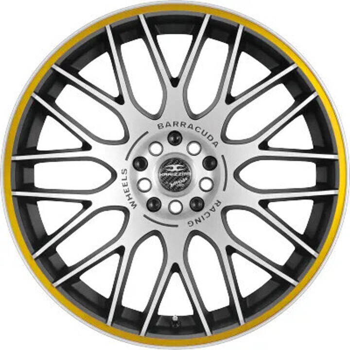Barracuda - Karizzma mattblack-polished / Color Trim gelb - DS10 8.5x19 ET28 - LK5/110 ML72.6 | ROUGHBULL RACING