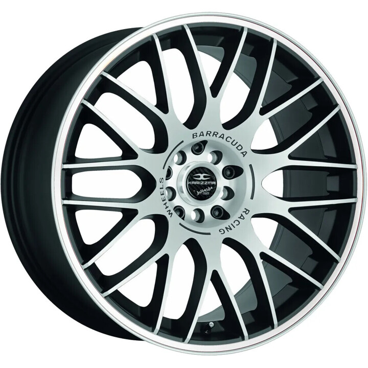 Barracuda - Karizzma mattblack-polished / Color Trim weiss 8.5x19 ET40 - LK5/114.3 ML73.1 | ROUGHBULL RACING