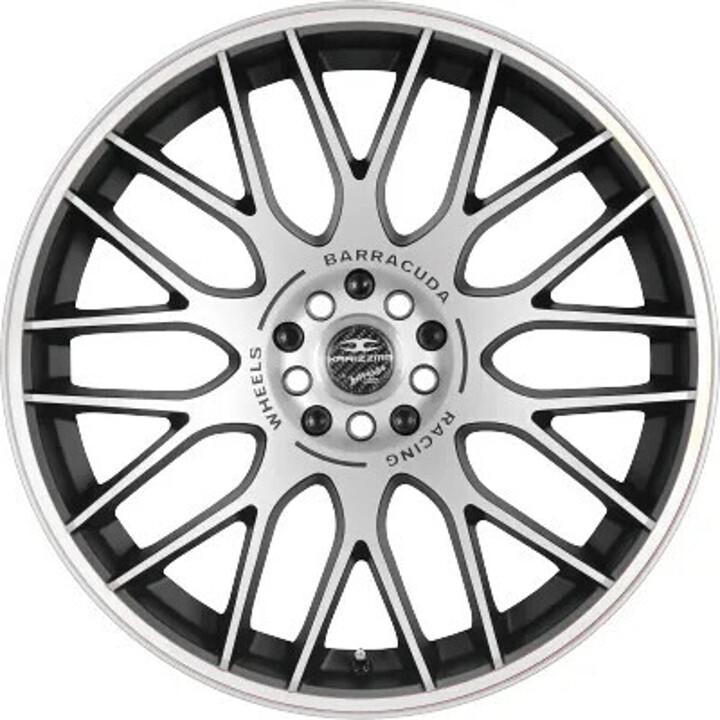 Barracuda - Karizzma mattblack-polished / Color Trim weiss 8x18 ET32 - LK5/112 ML73.1 | ROUGHBULL RACING