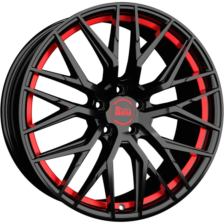 MAM - RS4 black painted red inside 8x18 ET45 - LK5/108 ML72.6 | ROUGHBULL RACING