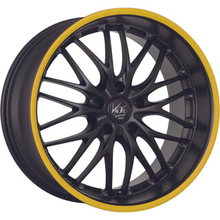 Barracuda - Voltec T6 mattblack PureSports / Color Trim gelb - DS10 8x19 ET28 - LK5/120 ML72.6 | ROUGHBULL RACING