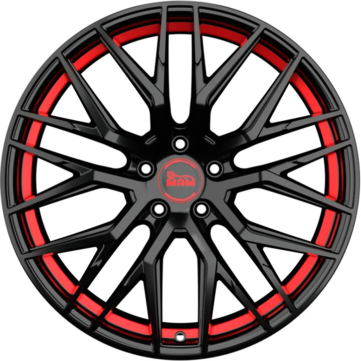 MAM - RS4 black painted red inside 8x18 ET45 - LK5/108 ML72.6 | ROUGHBULL RACING