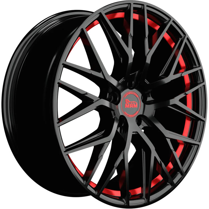 MAM - RS4 black painted red inside 8.5x20 ET30 - LK5/112 ML72.6 | ROUGHBULL RACING