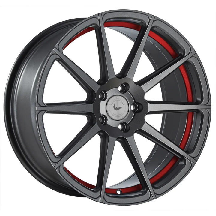 Barracuda - Project 2.0 mattgunmetal / Undercut Color Trim rot - DS5 9.5x19 ET42 - LK5/112 ML73.1 | ROUGHBULL RACING