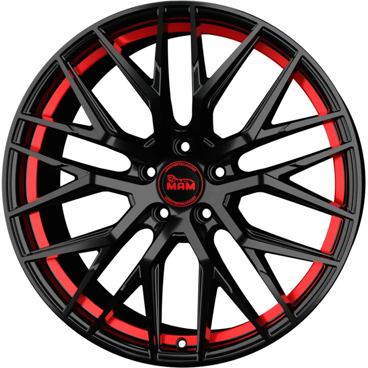 MAM - RS4 black painted red inside 7.5x17 ET35 - LK5/112 ML66.6 | ROUGHBULL RACING