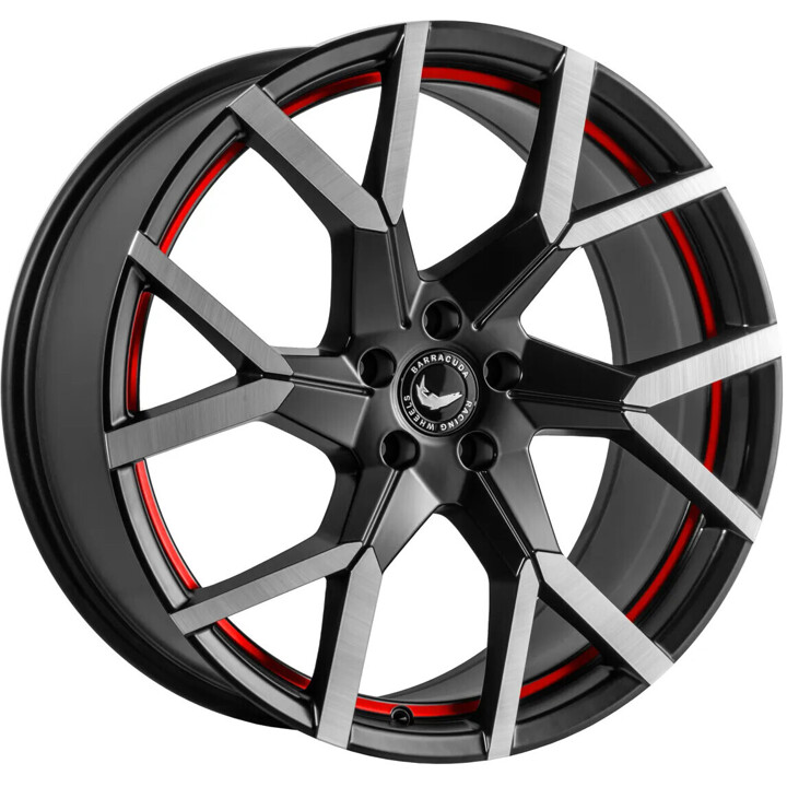 Barracuda - Tzunamee EVO dark gunmetal brushed undercut trimline red 8x18 ET40 - LK5/114.3 ML73.1 | ROUGHBULL RACING