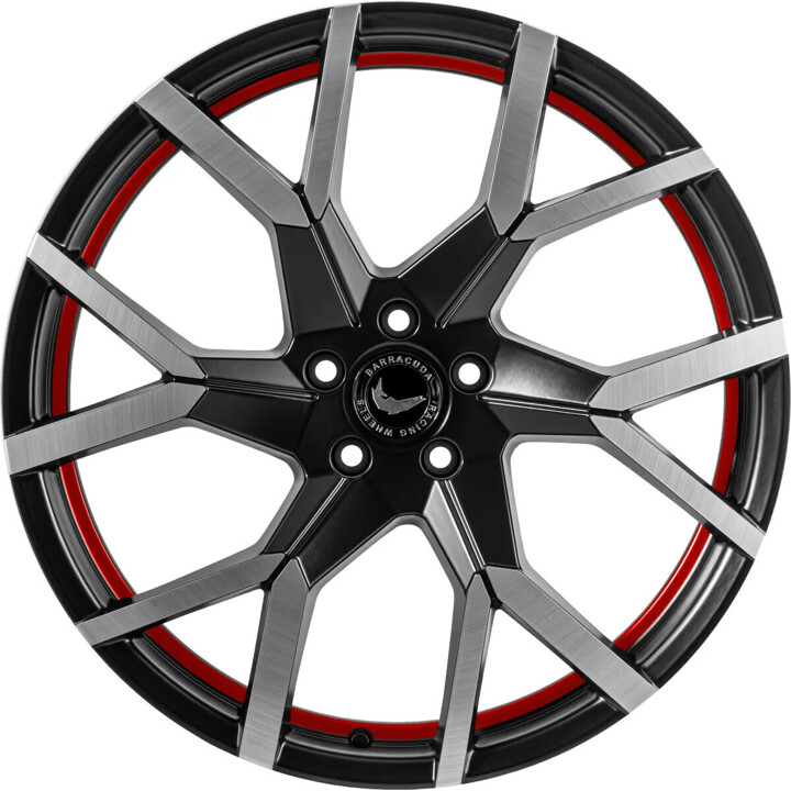 Barracuda - Tzunamee EVO dark gunmetal brushed undercut trimline red 8.5x19 ET43 - LK5/112 ML73.1 | ROUGHBULL RACING