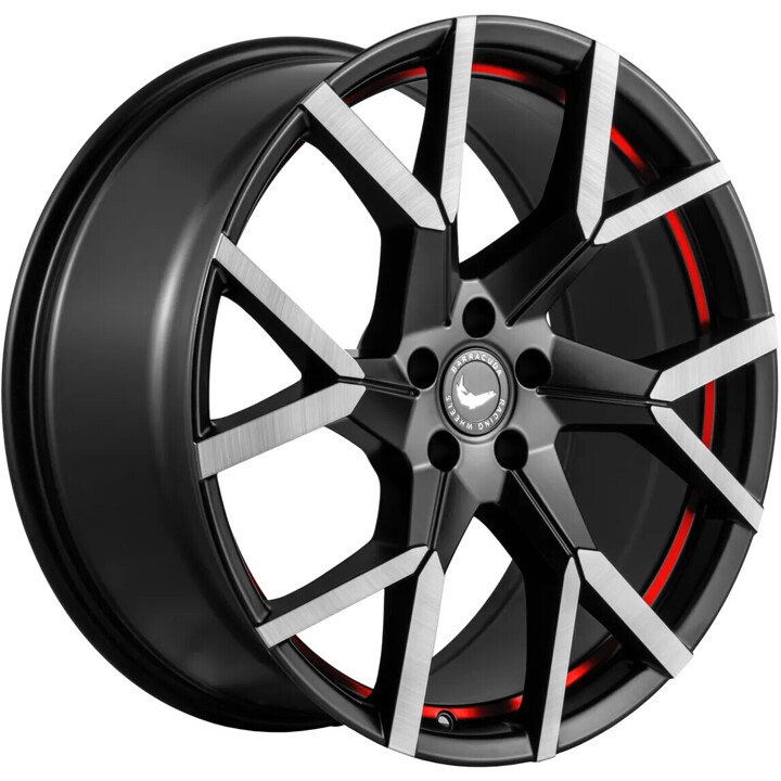 Barracuda - Tzunamee EVO dark gunmetal brushed undercut trimline red 8x18 ET33 - LK5/100 ML73.1 | ROUGHBULL RACING