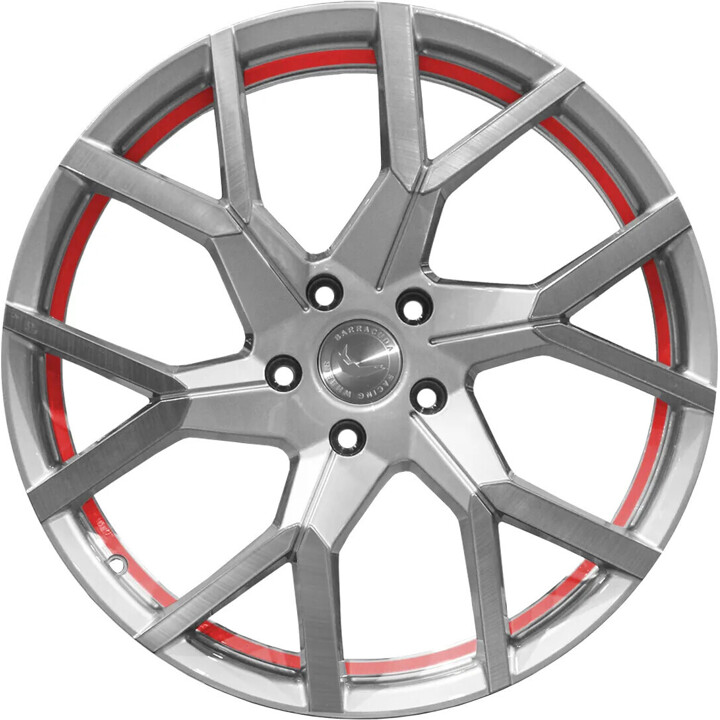 Barracuda - Tzunamee EVO silver brushed undercut trimline red 9x20 ET40 - LK5/114.3 ML73.1 | ROUGHBULL RACING