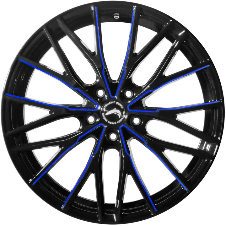 Barracuda - Project 3.0 black gloss flashblue 8.5x19 ET40 - LK5/108 ML73.1 | ROUGHBULL RACING