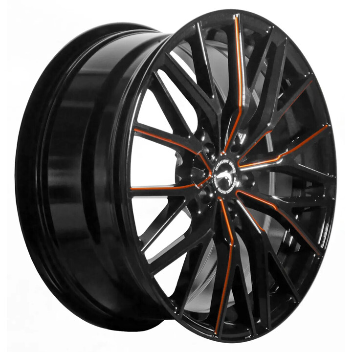 Barracuda - Project 3.0 black gloss flashorange 8.5x19 ET42 - LK5/120 ML72.6 | ROUGHBULL RACING