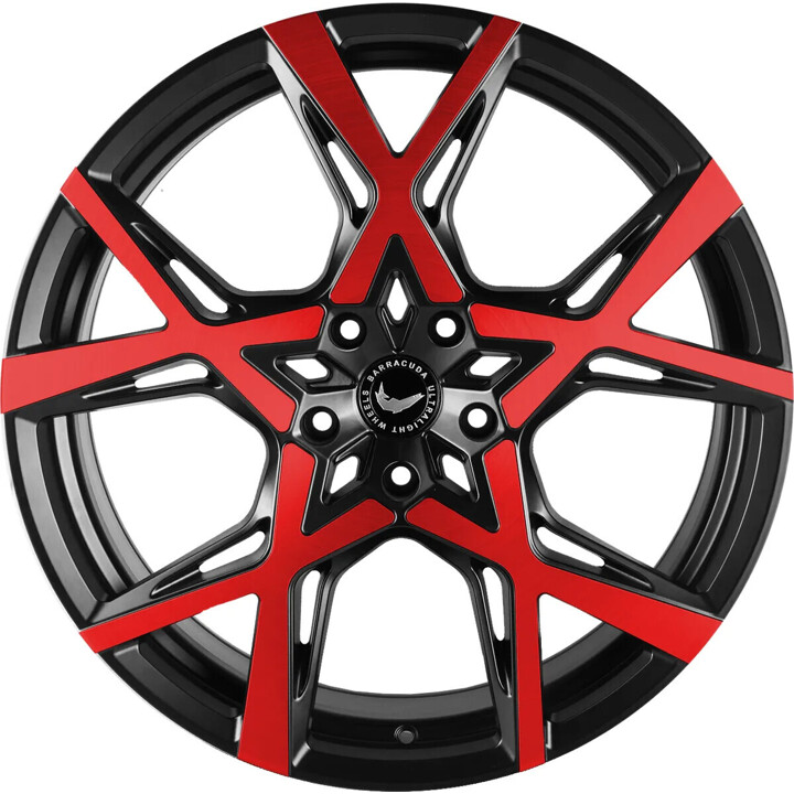 Barracuda - Project X gloss black flashred 10x22 ET45 - LK5/127 ML71.6 | ROUGHBULL RACING