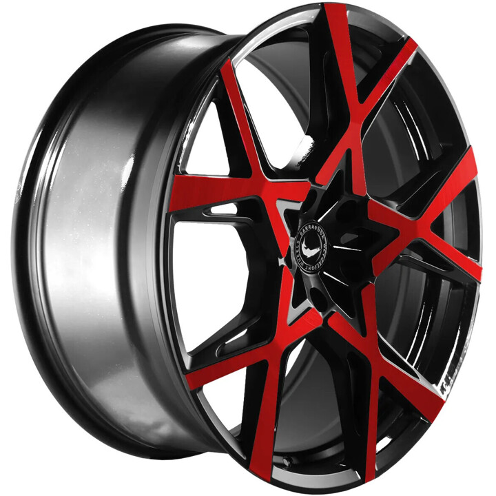 Barracuda - Project X gloss black flashred 10x22 ET30 - LK5/112 ML73.1 | ROUGHBULL RACING