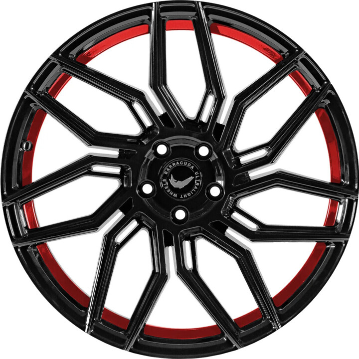Barracuda - Dragoon higloss-black undercut trimline red 8.5x19 ET40 - LK5/110 ML73.1 | ROUGHBULL RACING
