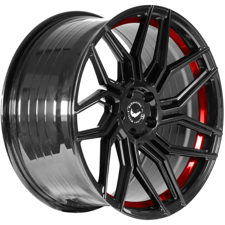Barracuda - Dragoon higloss-black undercut trimline red 8.5x19 ET23 - LK5/112 ML73.1 | ROUGHBULL RACING