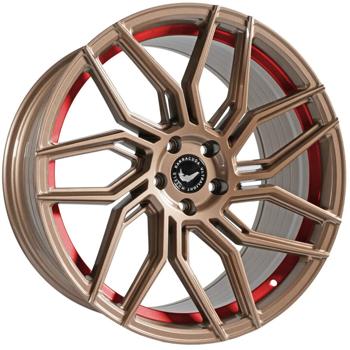 Barracuda - Dragoon higloss-bronze undercut trimline red 8.5x19 ET43 - LK5/112 ML73.1 | ROUGHBULL RACING