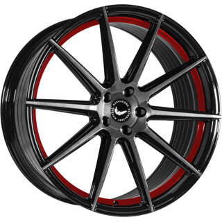 Barracuda - Project 2.0 higloss-black brushed surface / Undercut Colour Trim rot 9.5x22 ET25 - LK5/112 ML73.1 | ROUGHBULL RACING