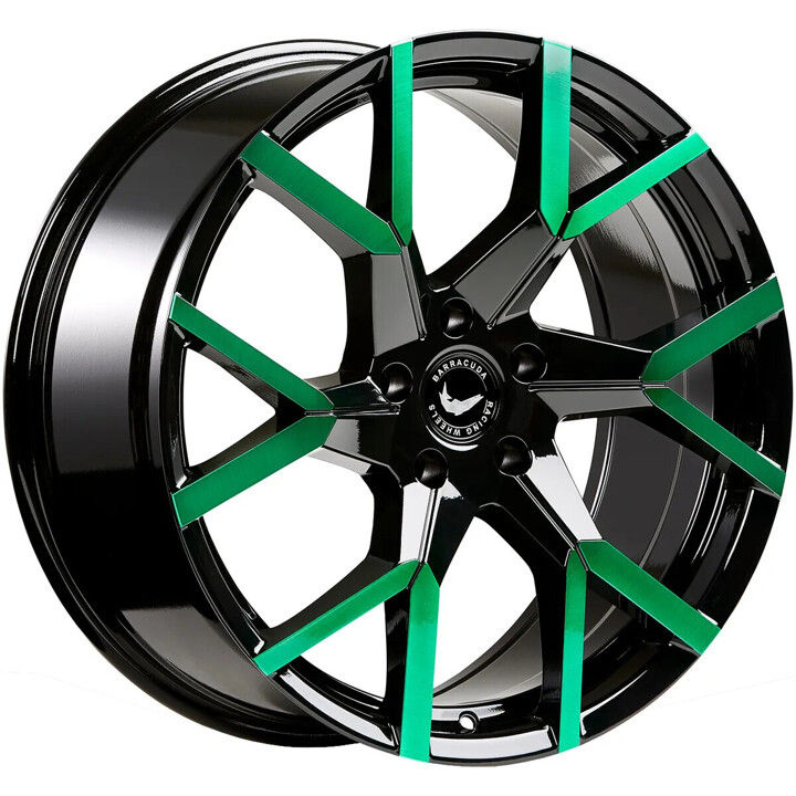 Barracuda - Tzunamee EVO black gloss flashgreen 9x20 ET40 - LK5/108 ML73.1 | ROUGHBULL RACING