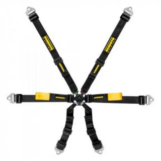 Schroth - Enduro 2x2 schwarz mit schwarz/gelbem SCHROTH RACING Logo HANS