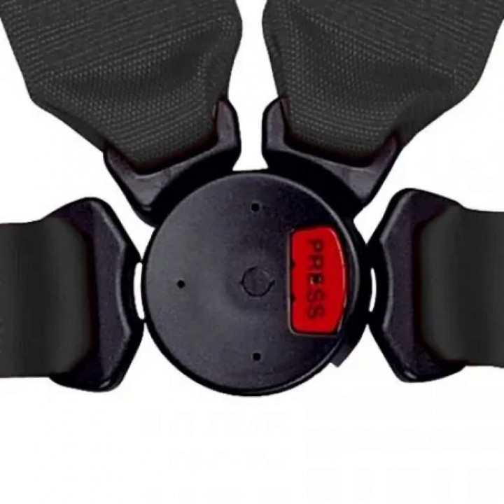 Schroth - PROFI II-FE asm schwarz mit SCHROTH RACING Logo links mit Ausklinkbeschlag