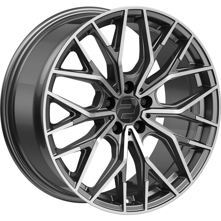 2DRV - WH37 dark gunmetal poliert 8x18 ET46 - LK5/114.3 ML72.6 | ROUGHBULL RACING