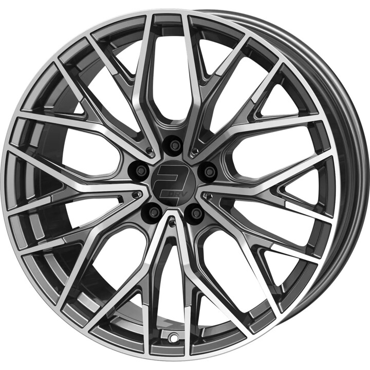 2DRV - WH37 dark gunmetal poliert 8.5x19 ET40 - LK5/112 ML66.6 | ROUGHBULL RACING